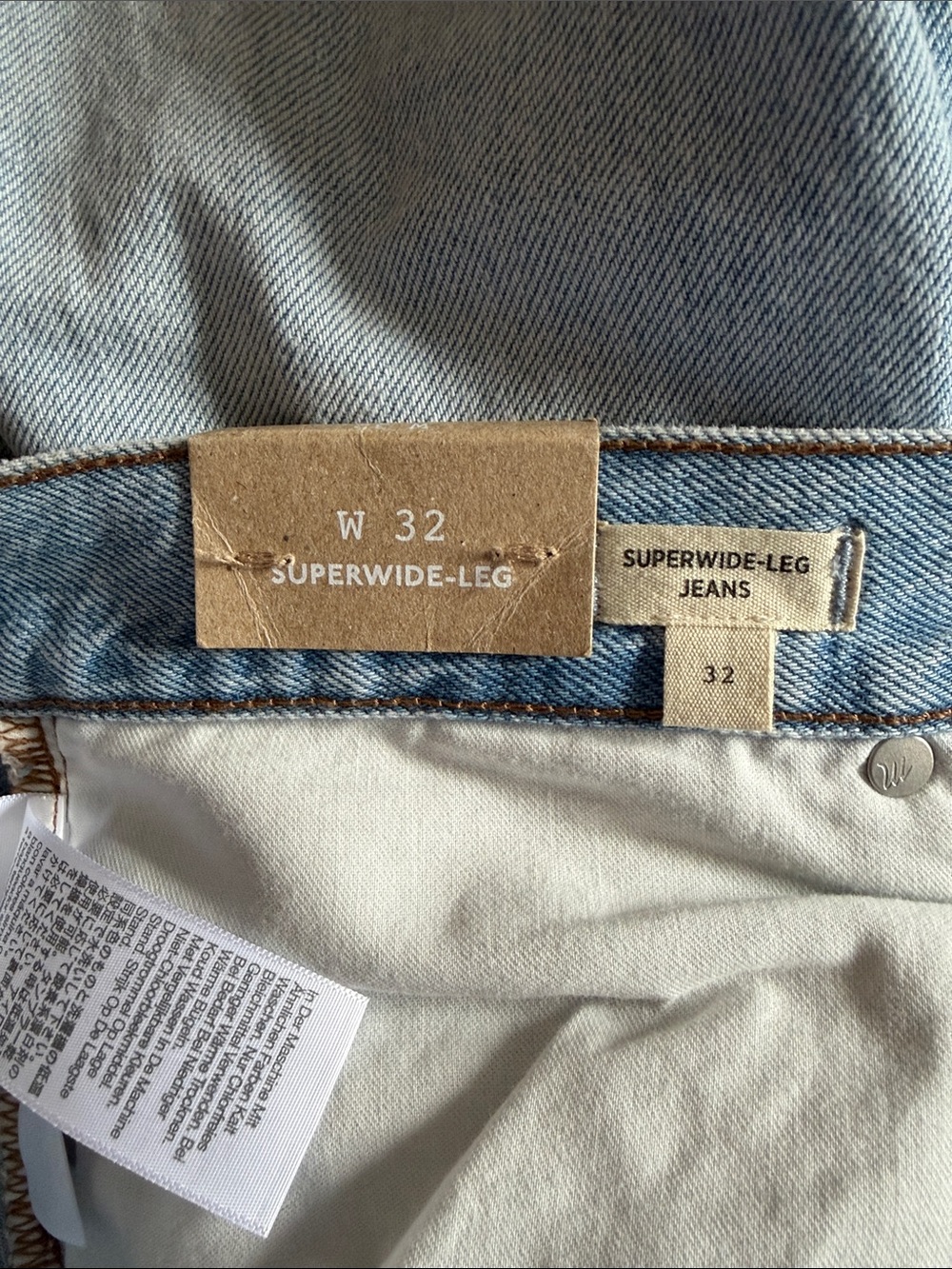 Madewell Superwide-Leg Jeans Size 32 Light Blue Wash Baggy Slouchy 90s Relaxed - Picture 9 of 13